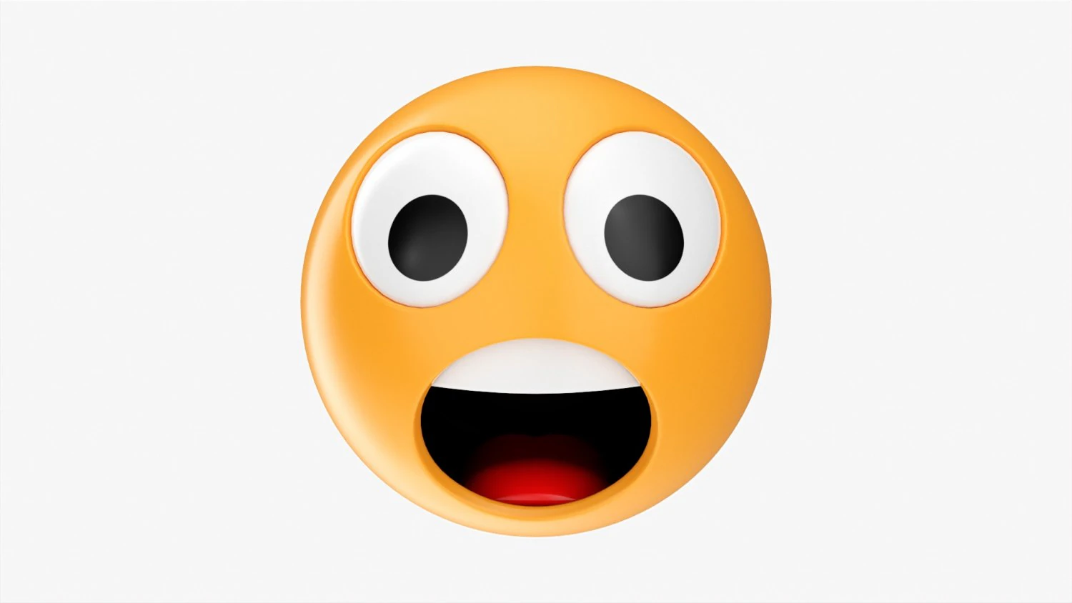 Emoji 026 Astonished With Big Eyes 3D Model .c4d .max .obj .3ds .fbx .stl .blend