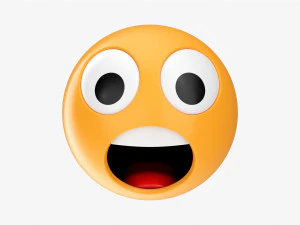 Emoji 026 Verbaasd met grote ogen 3D Model