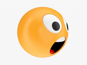 Emoji 026 Astonished With Big Eyes 3D Model