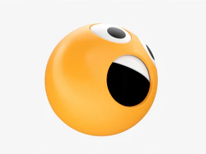 Emoji 026 Astonished With Big Eyes 3D Model