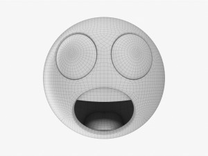 Emoji 026 Astonished With Big Eyes 3D Модель