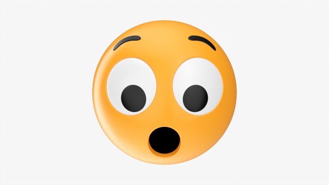 Emoji 027 Speechless With Big Eyes Modèle 3D .c4d .max .obj .3ds .fbx .stl .blend 