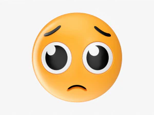 Emoji 028 큰 눈에 실망함 3D 모델