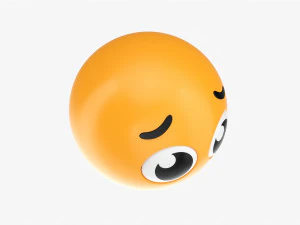 Emoji 028 Deluso dagli occhi grandi Modello 3D