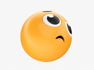 Emoji 028 Disappointed With Big Eyes 3D Model