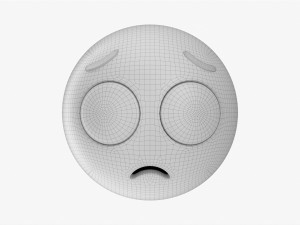 Emoji 028 Disappointed With Big Eyes 3D Model