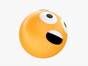 Emoji 029 Fearful With Big Eyes 3D Модель