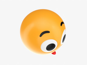 Emoji 030 Speechless With Big Eyes And Tongue Model 3D