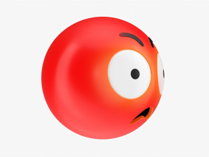 Emoji 033 Angry With Big Eyes 3D Model
