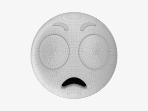 Emoji 033 Angry With Big Eyes 3D Model