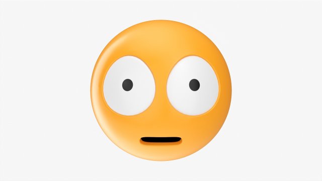 Emoji 034 Astonished With Big Eyes Modelo 3D .c4d .max .obj .3ds .fbx .stl .blend 