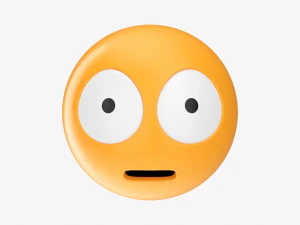 큰 눈에 놀란 이모티콘 034 3D 모델