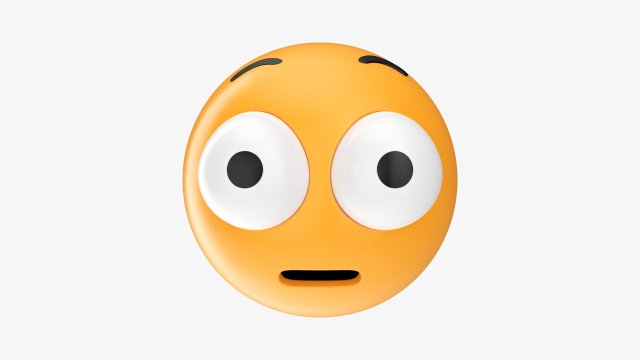 Emoji 035 Astonished With Protruding Eyes Modello 3D .c4d .max .obj .3ds .fbx .stl .blend 