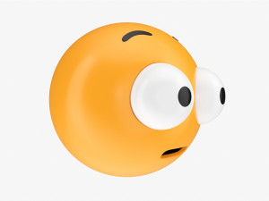 Emoji 035 Astonished With Protruding Eyes Modello 3D