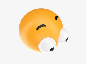Emoji 035 Astonished With Protruding Eyes 3D Model