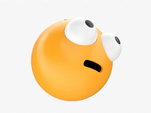 Emoji 035 Astonished With Protruding Eyes 3D Model