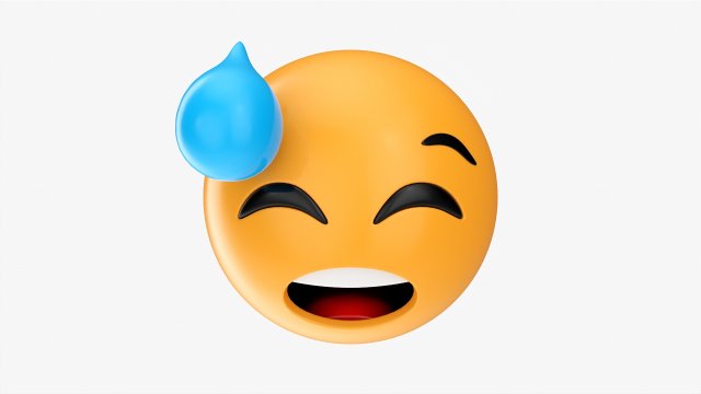 Emoji 037 Flushed With Cold Sweat Modèle 3D .c4d .max .obj .3ds .fbx .stl .blend 