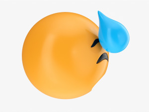 Emoji 037 Flushed With Cold Sweat Modèle 3D