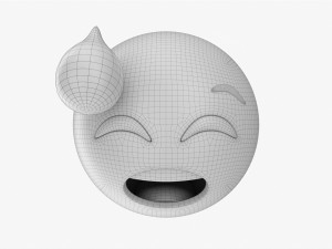 Emoji 037 Flushed With Cold Sweat Modèle 3D