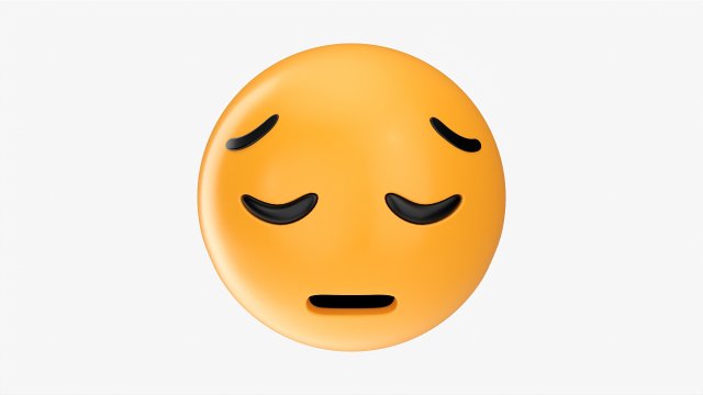 Emoji 038 Pensive 3D मॉडल .c4d .max .obj .3ds .fbx .stl .blend 