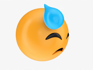 Emoji 039 With Cold Sweat 3D 模型