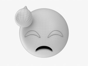 Emoji 039 With Cold Sweat 3D 模型
