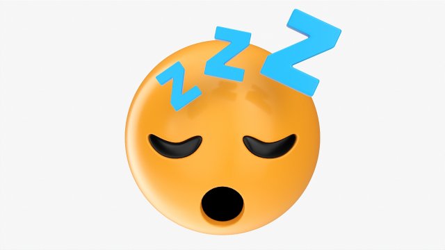 Emoji 040 Sleepy 3D Model .c4d .max .obj .3ds .fbx .stl .blend 