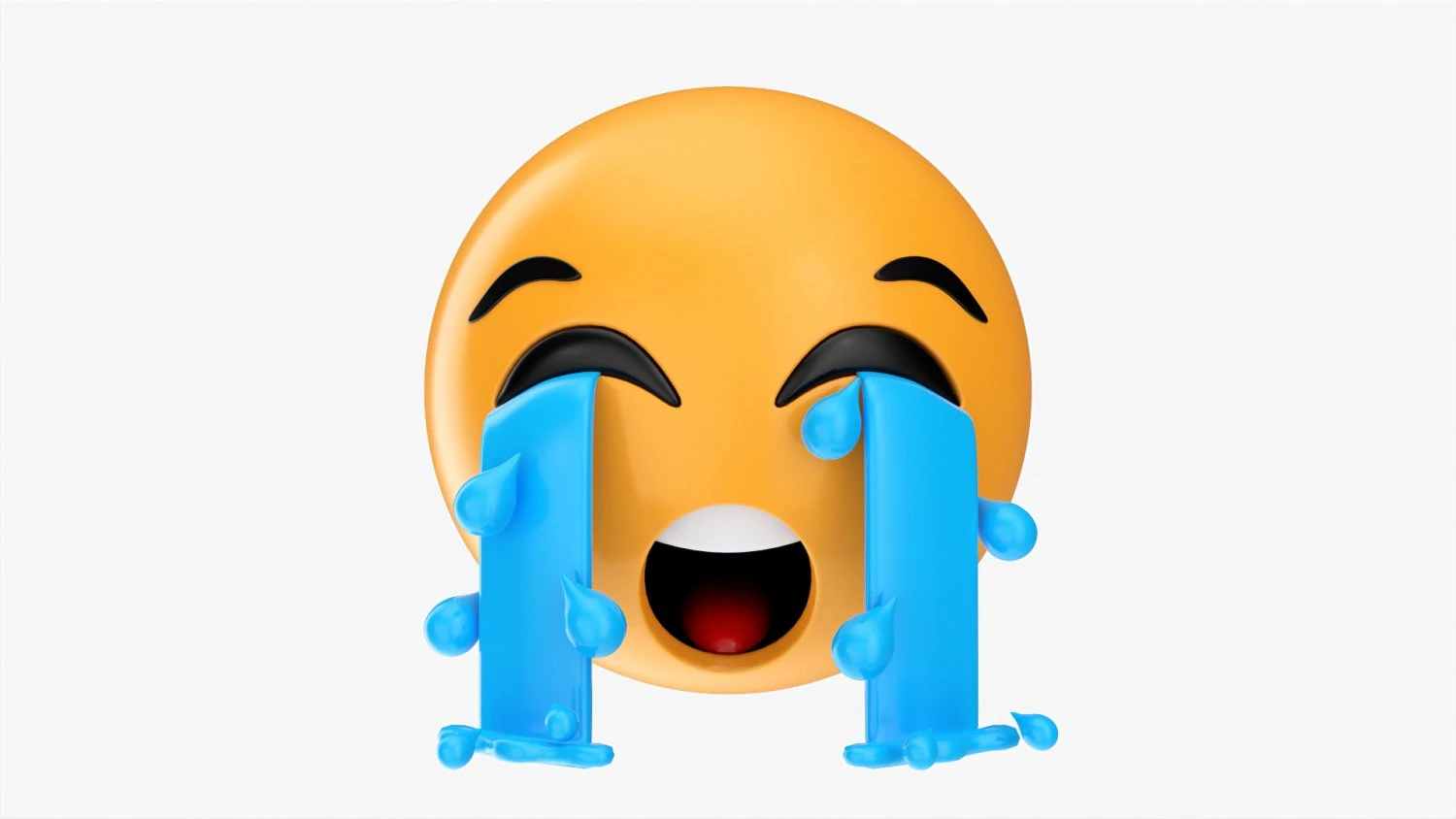 Emoji 041 Loudly Crying With Teardrops 3D Model .c4d .max .obj .3ds .fbx .stl .blend 