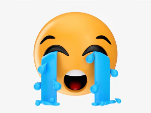 Emoji 041 Llorando Fuerte Con L&aacute;grimas Modelo 3D