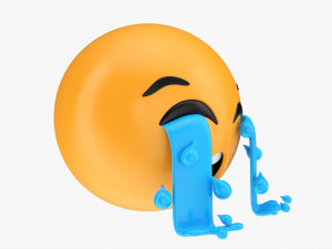 Emoji 041 Loudly Crying With Teardrops 3Dモデル