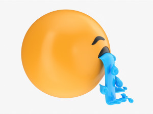 Emoji 041 Loudly Crying With Teardrops 3Dモデル