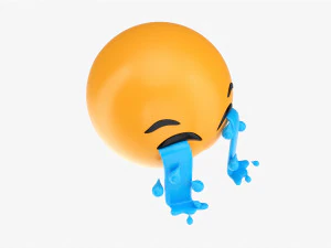 Emoji 041 Loudly Crying With Teardrops 3D Model