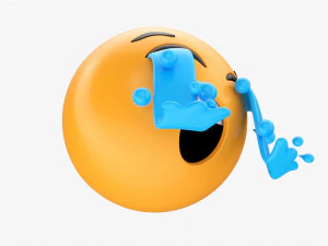 Emoji 041 Loudly Crying With Teardrops 3D Model