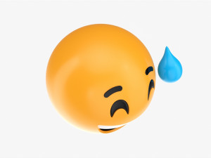 Emoji 044 Laughing With Smiling Eyes And Sweat 3D 모델