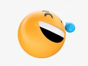 Emoji 044 Laughing With Smiling Eyes And Sweat 3D 모델