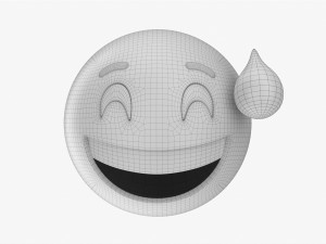 Emoji 044 Laughing With Smiling Eyes And Sweat 3D 모델
