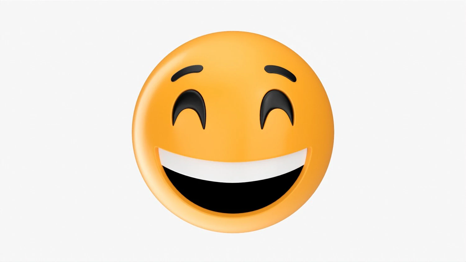 Emoji 046 Laughing With Smiling Eyes 3D Model .c4d .max .obj .3ds .fbx .stl .blend