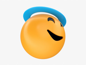 Emoji 047 Smiling With Smiling Eyes And Halo 3D मॉडल