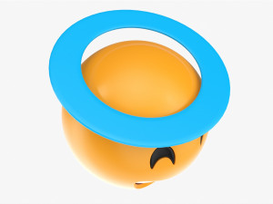 Emoji 048 Laughing With Smiling Eyes And Halo 3D Модель