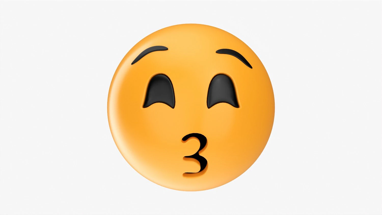 Emoji 050 Kissing With Smiling Eyes 3D Model .c4d .max .obj .3ds .fbx .stl .blend