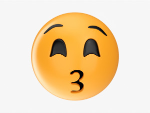 Emoji 050 Kissing With Smiling Eyes 3D Model