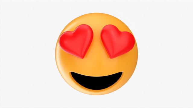 Emoji 052 Large Smiling With Heart Shaped Eyes 3D 模型 .c4d .max .obj .3ds .fbx .stl .blend 