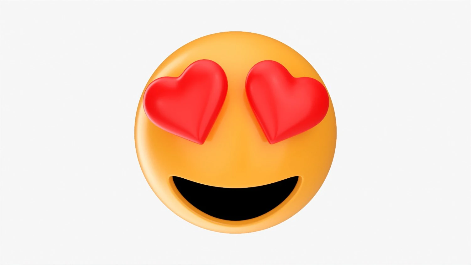 Emoji 052 Large Smiling With Heart Shaped Eyes 3D Model .c4d .max .obj .3ds .fbx .stl .blend 