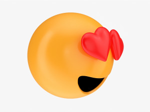 Emoji 052 Large Smiling With Heart Shaped Eyes 3D 模型