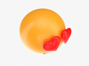 Emoji 052 Large Smiling With Heart Shaped Eyes 3D Model