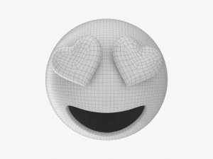 Emoji 052 Large Smiling With Heart Shaped Eyes 3D Model