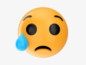 Emoji 053 Crying With Tear 3D Model