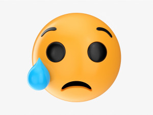 Emoji 053 Crying With Tear 3Dモデル