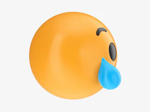 Emoji 053 Crying With Tear 3D Model