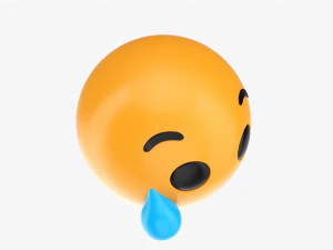 Emoji 053 Crying With Tear 3D Model